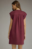 Cap sleeve v neck mini dress burgandy by Entro