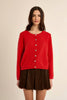 Red cardigan by Molly Bracken