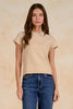 Short sleeve crew neck sweater stone by Elan