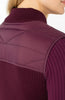 sleeveless quilted front full zip sweater vest wine berry by Liverpool