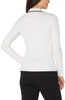 Long sleeve v neck collared sweater white by Liverpool