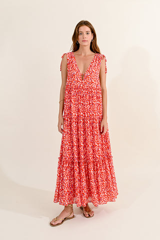 Red Charlotte maxi by Molly Bracken