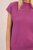 Mock neck short sleeve sweater purple by Molly Bracken