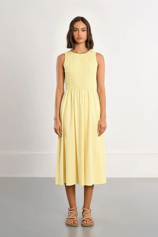 Butter smocked top midi dress by Molly Bracken