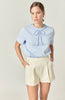 Beaded bow tshirt powder blue by English Factory