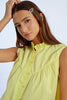 Sleeveless Bright Yellow Button Down by Molly Bracken