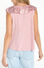 Ruffle Front Sleeveless Top Light Rose by Liverpool