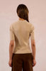 Short sleeve mock neck sweater beige by Molly Bracken