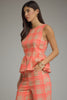 Camel and pink plaid top by Entro