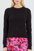 Long sleeve crew neck sweater black by Molly Bracken