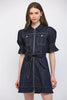 Two front chest pocket denim dress by Fate