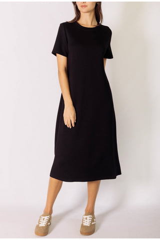Short sleeve midi dress black by P. Cill