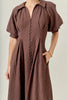 Brown shirt midi dress by English Factory