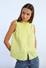 Sleeveless Bright Yellow Button Down by Molly Bracken