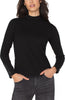 Long sleeve mock neck button detail black by Liverpool