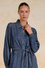 Long sleeve denim maxi dress by Elan
