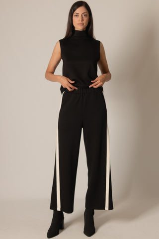 Modal side contrast double stripe black ivory by P. Cill