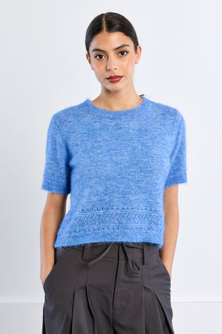 Short sleeve sweater blue mix by Molly Bracken