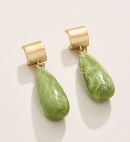 Dew drop earrings frosty green by Spartina