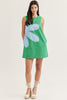 Green with Blue Flower Detail Dress