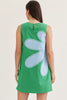 Green with Blue Flower Detail Dress