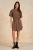 Cinch waist crewneck mini dress by Elan