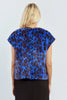 Royal blue animal print fur vest by Molly Bracken