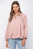 Gathered hem dolman slv bomber jacket mauve by Fate