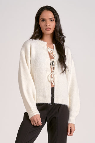 Front tie cardigan stone by Elan
