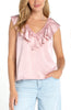 Ruffle Front Sleeveless Top Light Rose by Liverpool