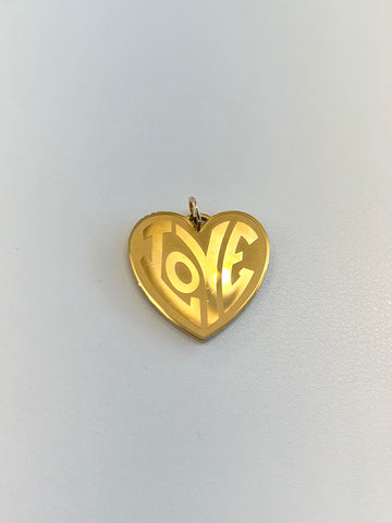 Brushed Gold Love Charm by Knotty Bling