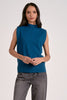 Teal mock neck sleeveless sweater by Elan