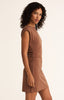 Camino textured mini dress teakwood by Z Supply
