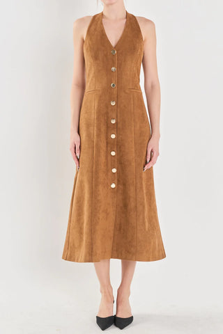 Suede fitted midi dress by Endless Rose