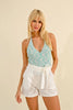 Aqua heathered halter top by Molly Bracken