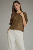 suede horse bit top brown by Entro