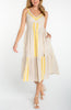 Sleeveless midi cream brown stripe by Liverpool