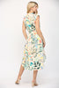 Cap sleeve midi print dress cream multi by Fate