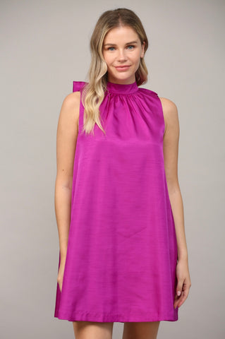 Tie back halter neck satin dress by Fate