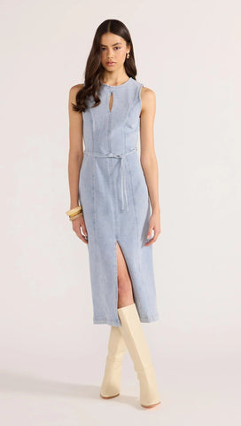 Oliver denim midi dress vintage blue by Mink Pink