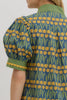 Green tulip puff sleeve top by Entro