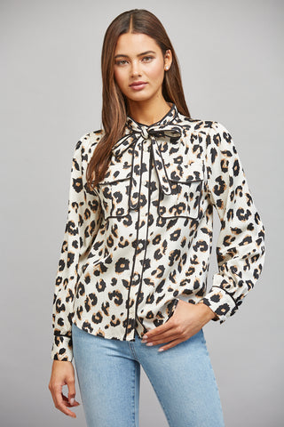 Animal print button down by Fate