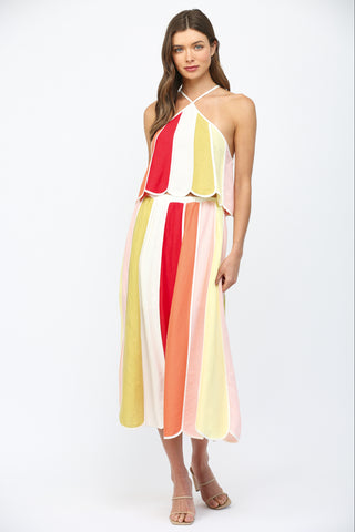 Color block midi skirt Fate