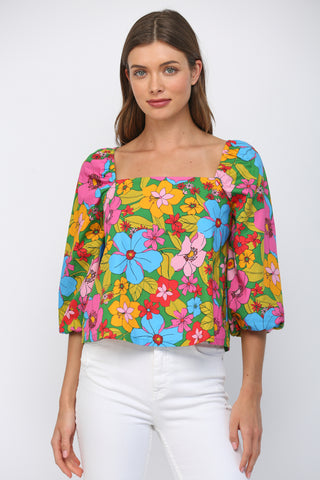 Retro floral print top by Fate