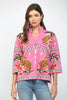 Pink tie front sweater with cheetah by Fate