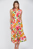 Zip front closure sleeve  midi dress by Fate