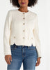 Collarless jacket scalloped hem cream by Liverpool
