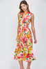 Zip front closure sleeve  midi dress by Fate