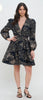 Santorini Midnight Sketch Long Sleeve Short Dress by Meet me in Santorini
