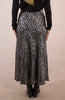 Silver and black animal print maxi skirt by Molly Bracken